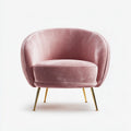 Cocktailsessel Rosé 78 x 76 x 75 cm Polyester-Samt mit Stahlbeinen in Halbmondform
