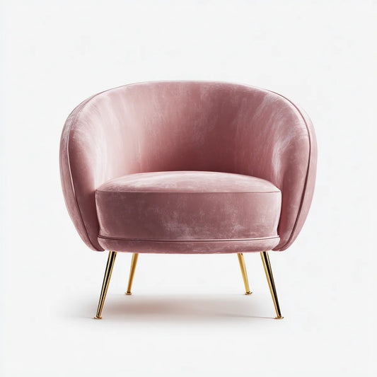 Cocktailsessel Rosé 78 x 76 x 75 cm Polyester-Samt mit Stahlbeinen in Halbmondform