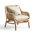 Sessel mit Armlehnen Natur 72 x 78 x 82 cm aus Rattan und Akazienholz mit Polyesterkissen