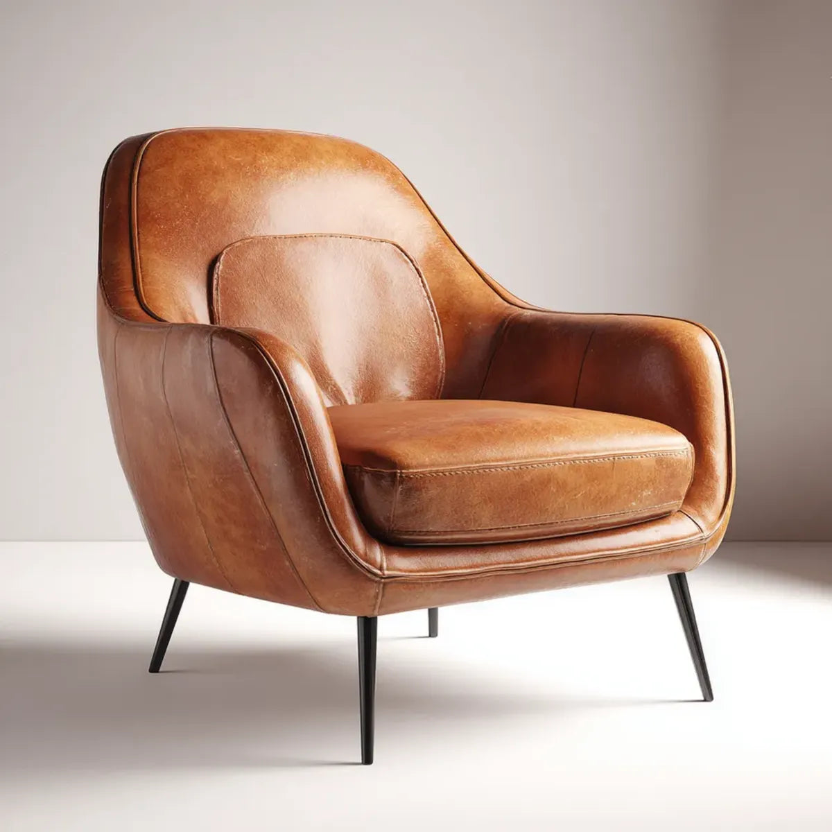 Sessel Braun 78 x 82 x 82 cm mit PU-Kunstlederbezug und Stahlbeinen