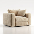 Sessel mit Kissen Beige 100 x 92 x 78 cm Polyester-Cord Samtoptik Rechteckig