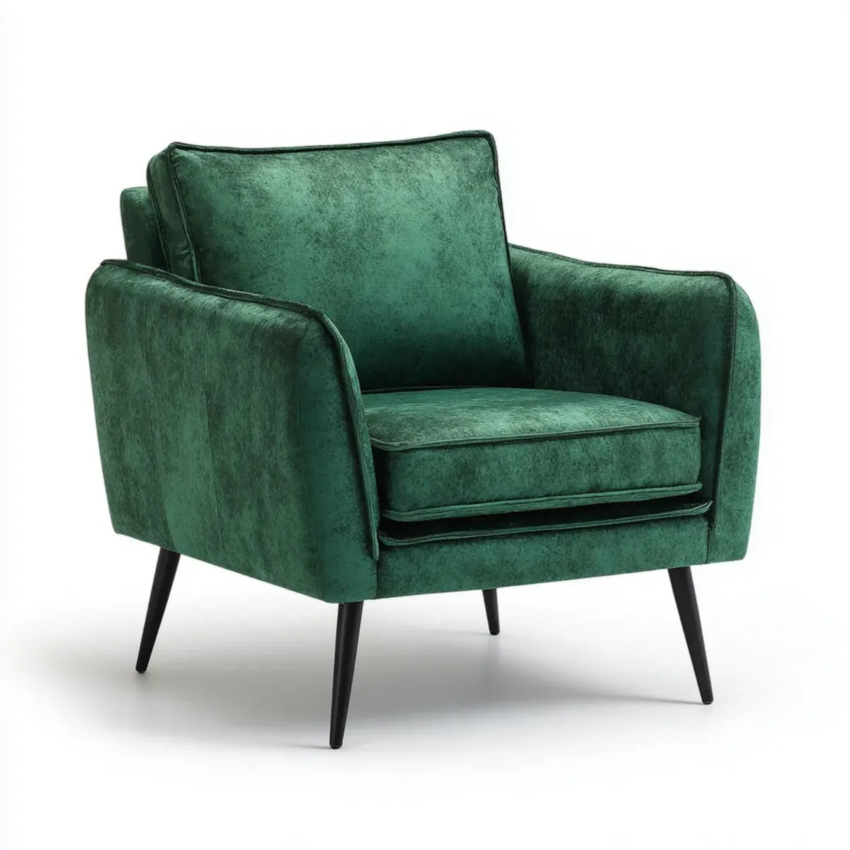 Sessel Grün 76 x 80 x 88 cm mit Polyester-Samtbezug und Stahlbeinen