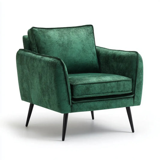 Sessel Grün 76 x 80 x 88 cm mit Polyester-Samtbezug und Stahlbeinen