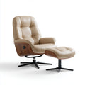 Relaxsessel mit Hocker Beige aus PU-Kunstleder 78 x 84 x 102 cm