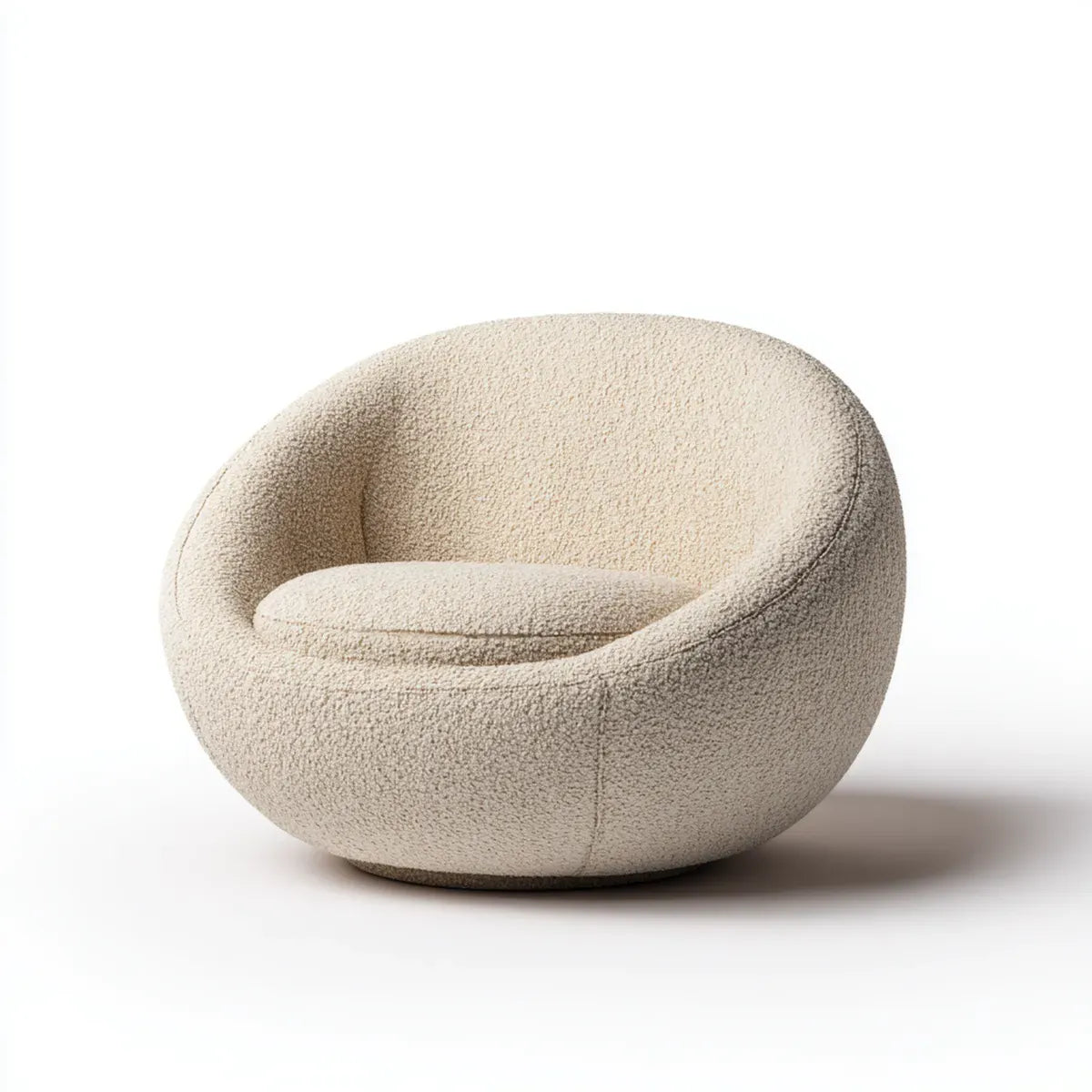 Loungesessel Creme 80 x 78 x 72 cm Bouclé-Polyester rund