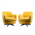 Drehsessel 2er Set Senfgelb 78 x 82 x 88 cm Polyester-Samt mit abgerundeter Form