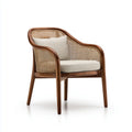 Sessel mit Armlehnen Braun Beige 64 x 62 x 79 cm aus massivem Gummibaumholz Rattan und Polyester