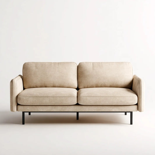 2-Sitzer Sofa Beige 180 x 85 x 82 cm Polyester-Mikrofaser Rechteckig