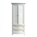 Kleiderschrank 2 Türen Weiß 90 x 55 x 200 cm MDF Rechteckig mit 2 Schubladen