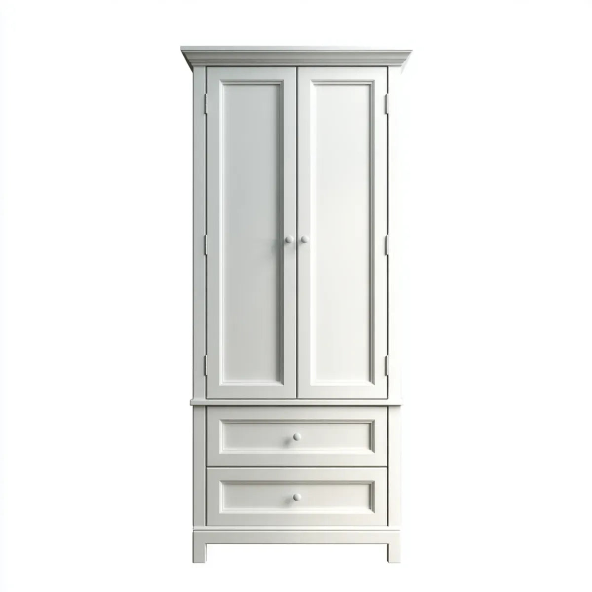 Kleiderschrank 2 Türen Weiß 90 x 55 x 200 cm MDF Rechteckig mit 2 Schubladen