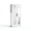 Kleiderschrank mit 2 Spiegeltüren Weiß 80 x 50 x 180 cm aus Spanplatte rechteckig