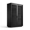 Kleiderschrank mit 2 Schiebetüren Schwarz 120 x 60 x 200 cm MDF Spanplatte Rechteckig