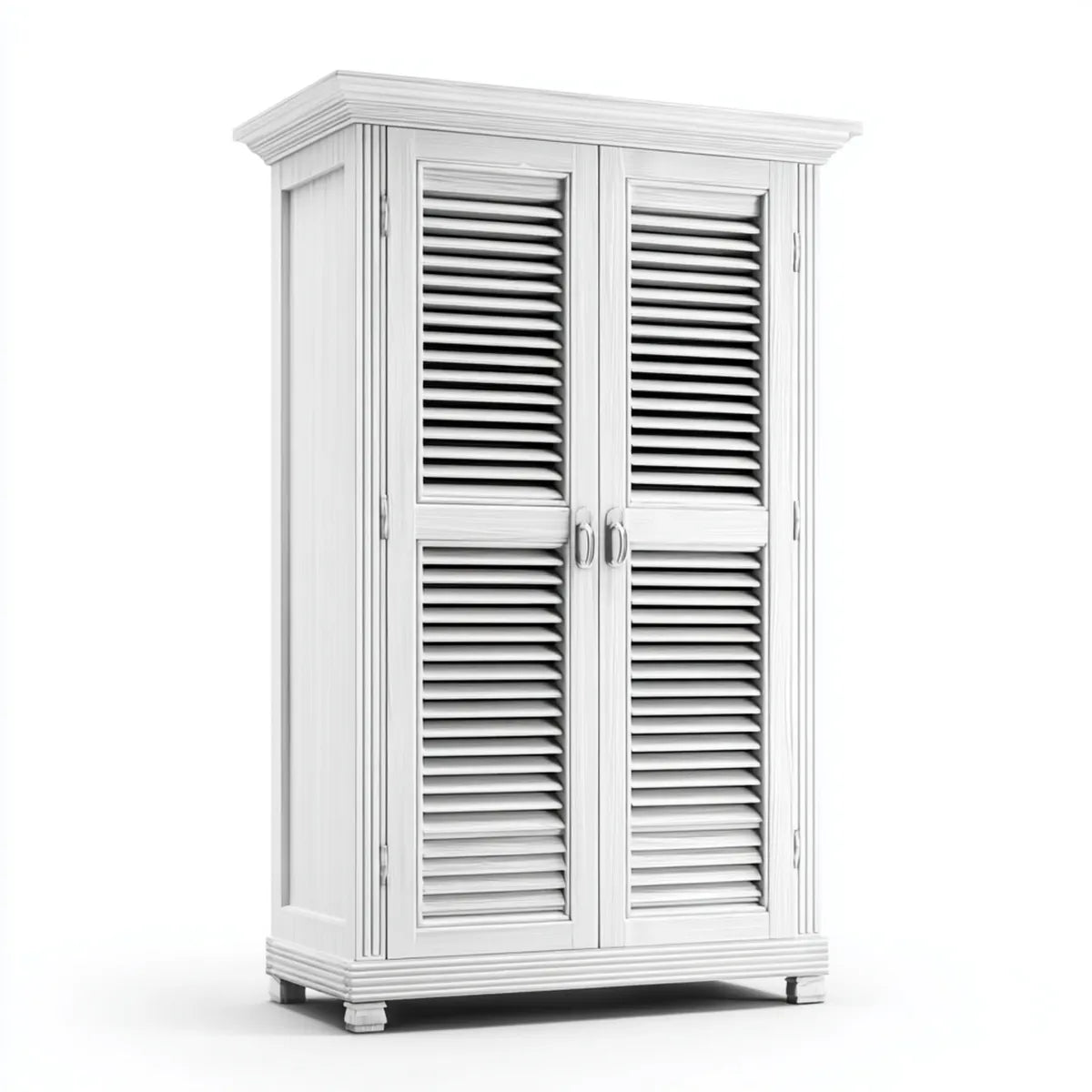 Kleiderschrank 2-türig Weiß 100 x 55 x 200 cm massives Kiefernholz rechteckig